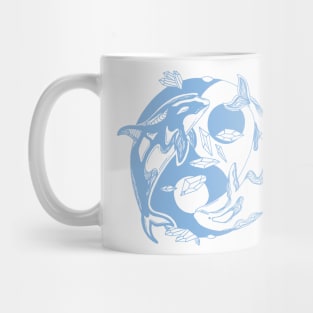 Light Blue Balanced Orca Whales Mug